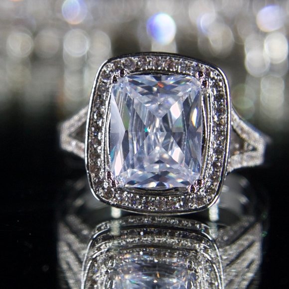 Jenna Jameson Jewelry - 14kt Gold Dipped Cushion Topaz Engagement Ring